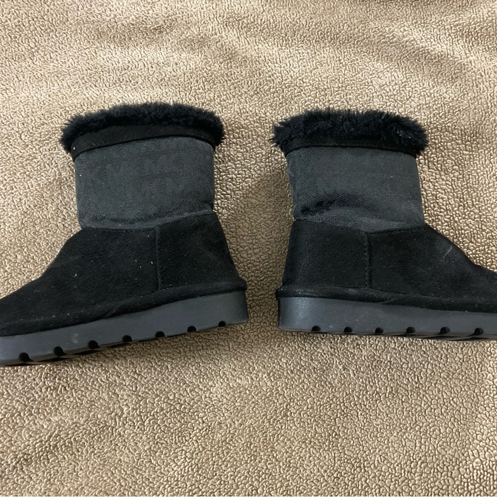 Michael Kors Black Kids Boots with Fur Trim
